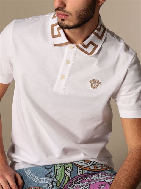 polo versace blanc|versace polo shirts.